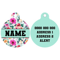 Pet ID Tag | Perfect Petals (Green)