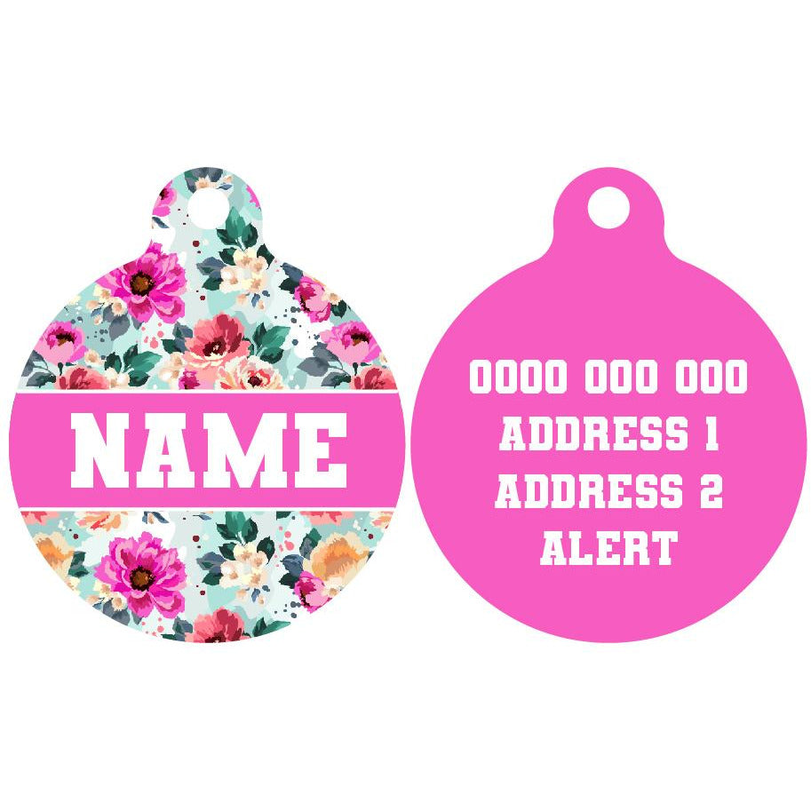 Pet ID Tag | Perfect Petals (Pink)