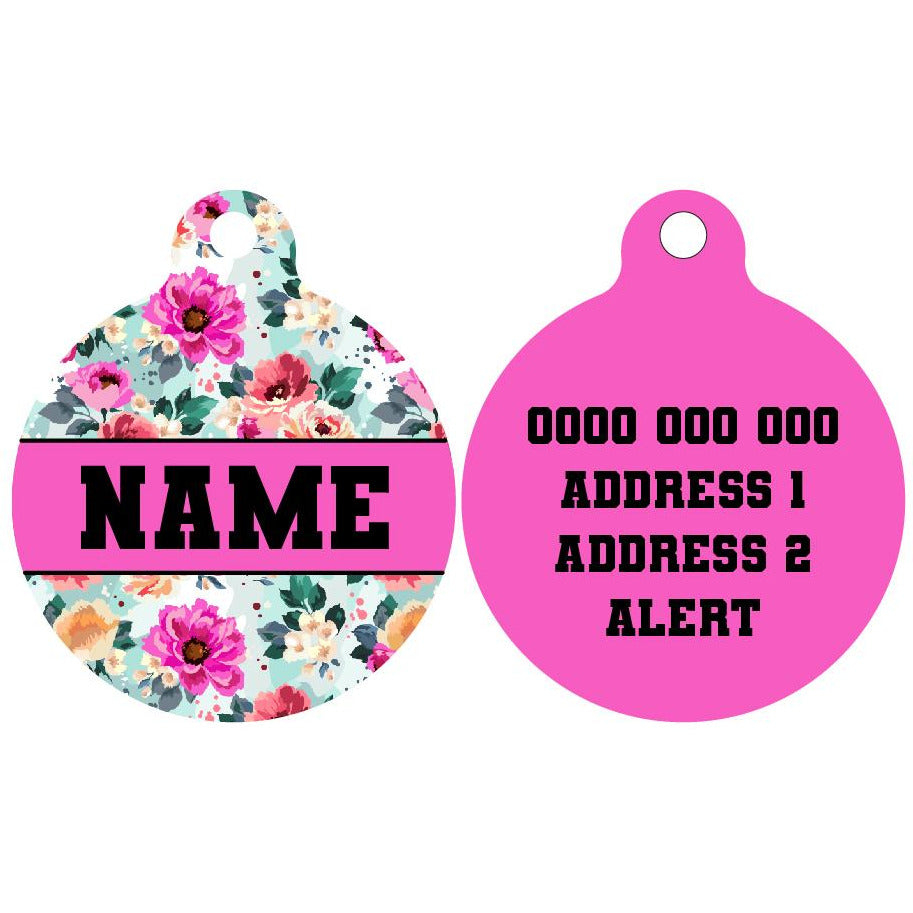 Pet ID Tag | Perfect Petals (Pink)