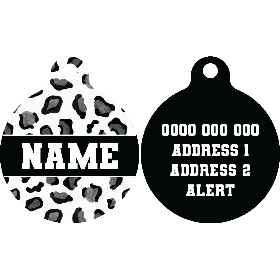 Pet ID Tag | Grey Leopard