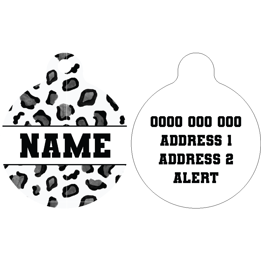 Pet ID Tag | Grey Leopard