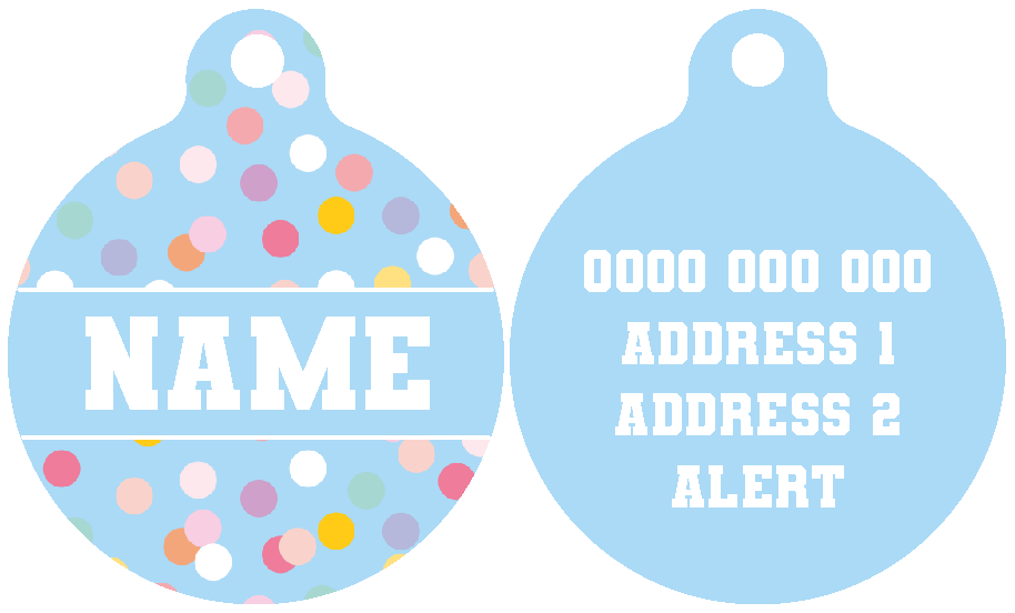 Pet ID Tag | Blue Confetti