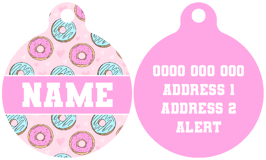 Pet ID Tag | Donut Kill My Vibe (Pink)