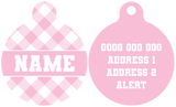 Pet ID Tag | Pink Milk Gingham