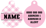 Pet ID Tag | Pink Milk Gingham