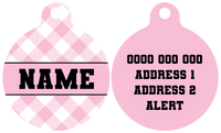 Pet ID Tag | Pink Milk Gingham