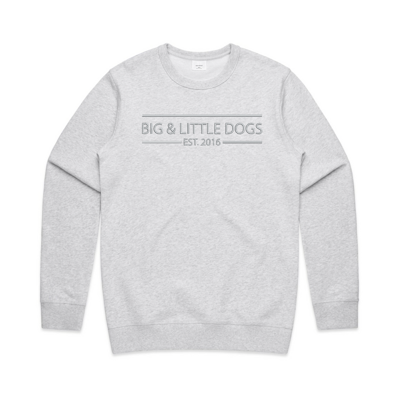 PREMIUM "BIG & LITTLE DOGS" JUMPER: White Marle (Embroidery)