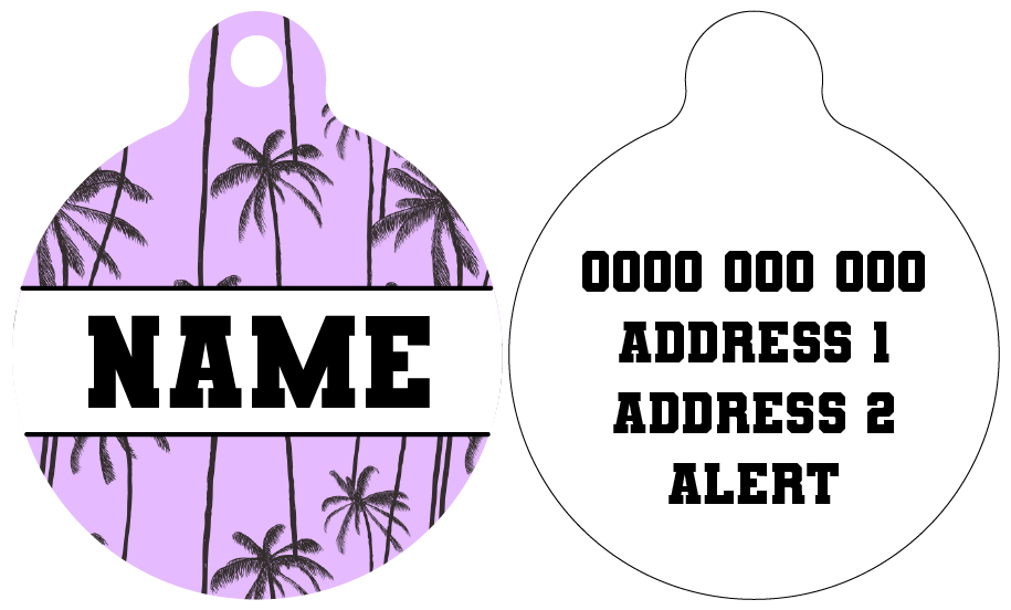 Pet ID Tag | Purple Palms