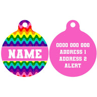 Pet ID Tag | Rainbow Drip (Pink)