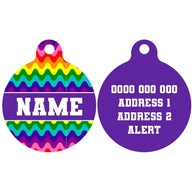 Pet ID Tag | Rainbow Drip (Purple)