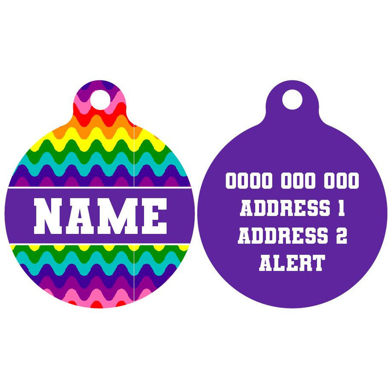 Pet ID Tag | Rainbow Drip (Purple)