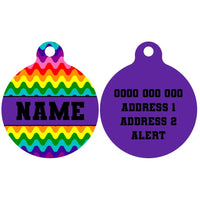 Pet ID Tag | Rainbow Drip (Purple)