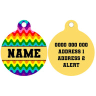 Pet ID Tag | Rainbow Drip (Yellow)