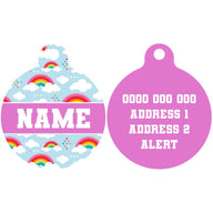 Pet ID Tag | Rainbows & Clouds