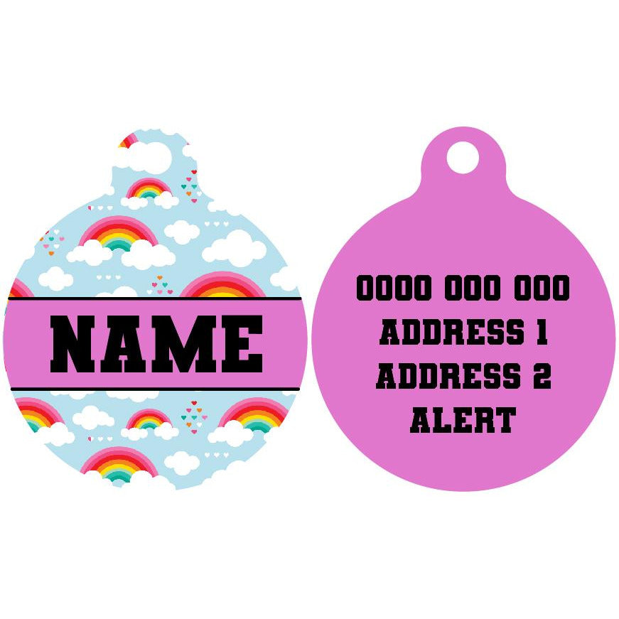 Pet ID Tag | Rainbows & Clouds