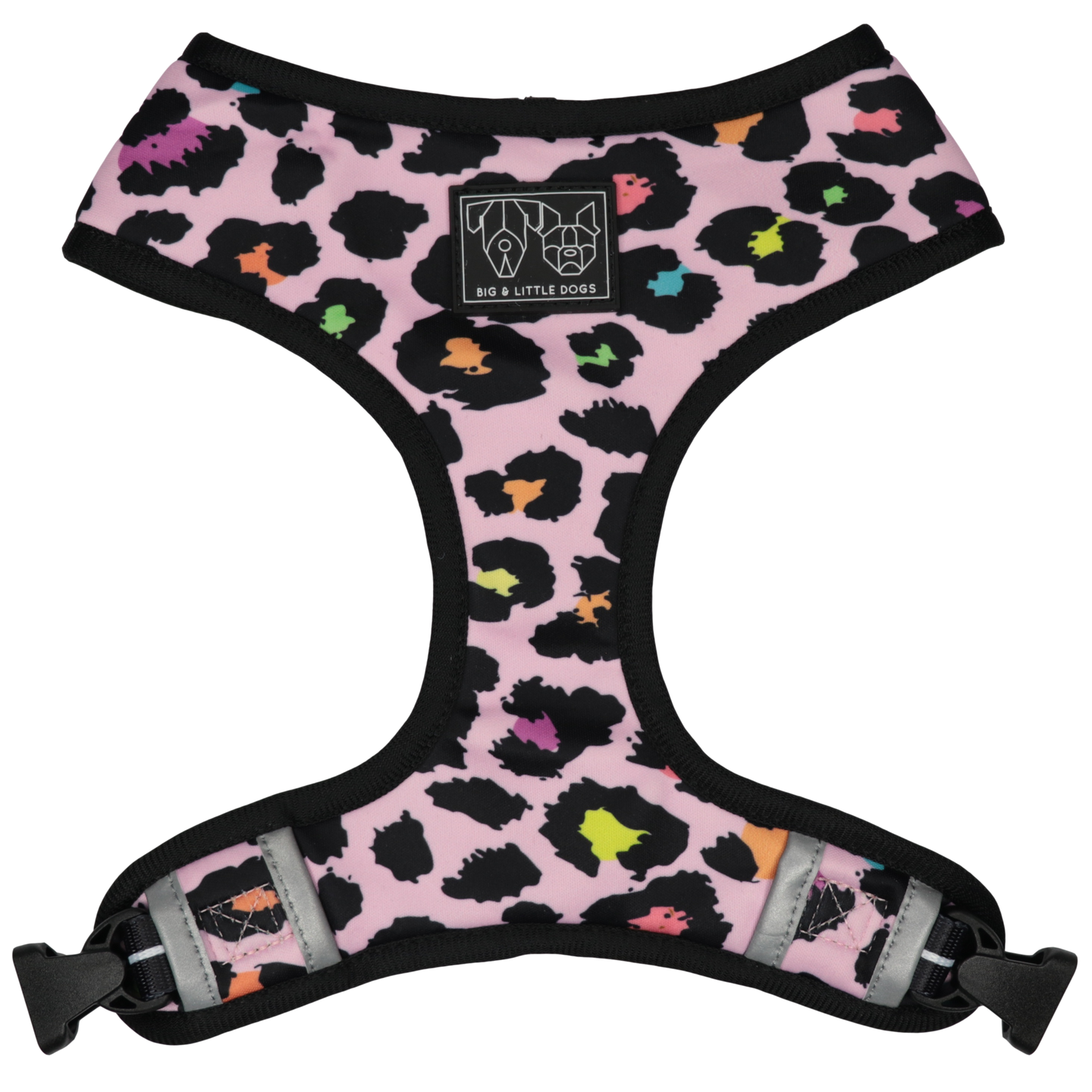 Reversible Dog Harness Spotted Leopard Purple Leopard Spots