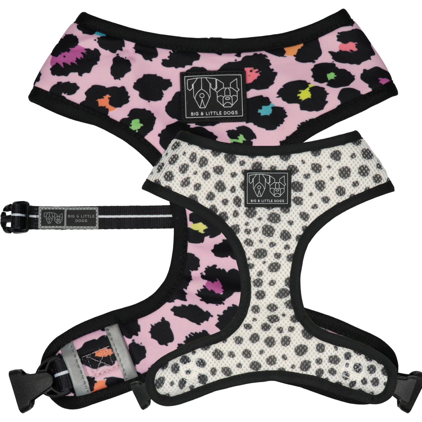 Reversible Dog Harness Spotted Leopard Purple Leopard Spots