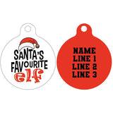 Pet ID Tag | Santa's favourite Elf (red)