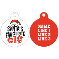 Pet ID Tag | Santa's favourite Elf (red)