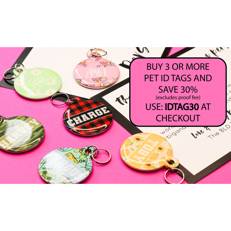 Pet ID Tag | Rainbow Drip (Purple)