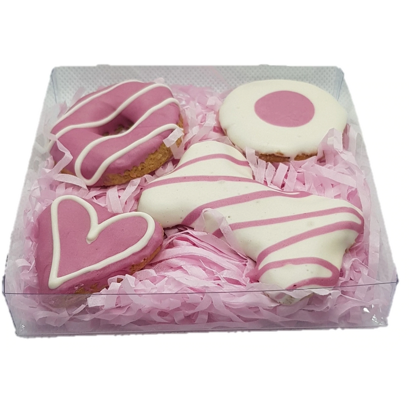 DOG TREATS Huds and Toke Mixed Cookie Box | Pink | 4 Pces (in GIFT BOX)