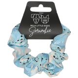 Hair Scrunchie Blue Splatter Terrazzo