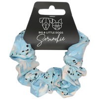 Hair Scrunchie Blue Splatter Terrazzo