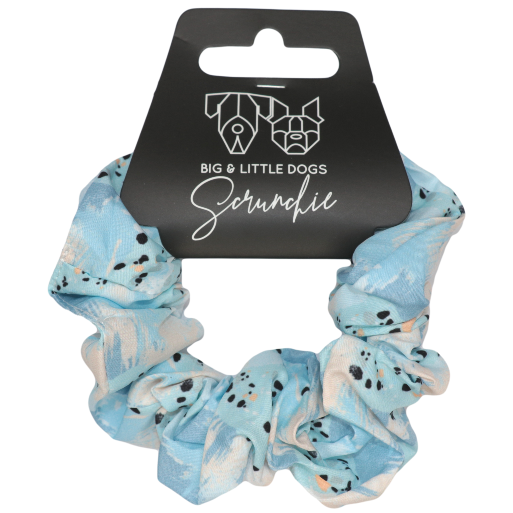 Hair Scrunchie Blue Splatter Terrazzo