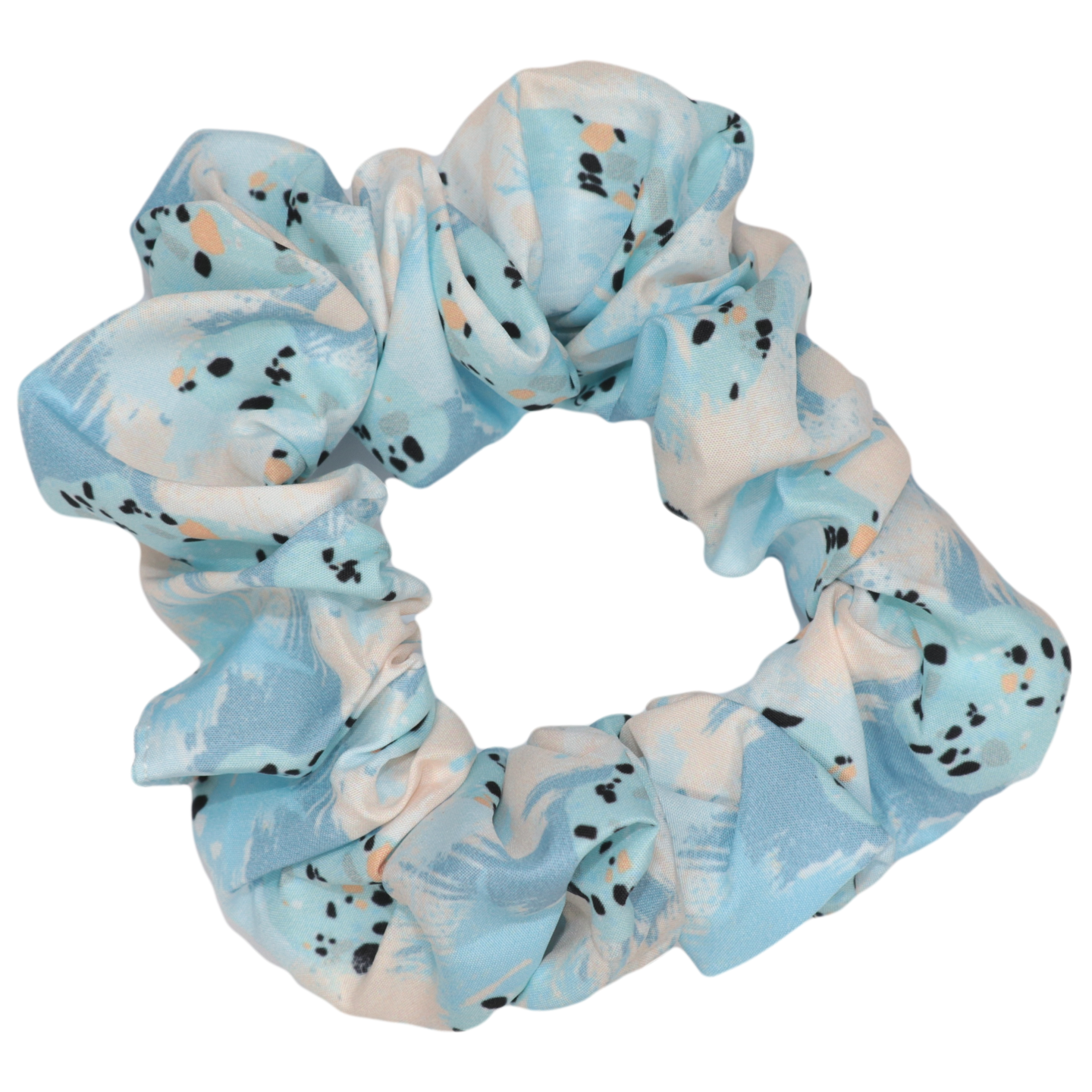 Hair Scrunchie Blue Splatter Terrazzo