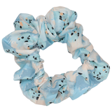 Hair Scrunchie Blue Splatter Terrazzo