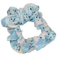 Hair Scrunchie Blue Splatter Terrazzo