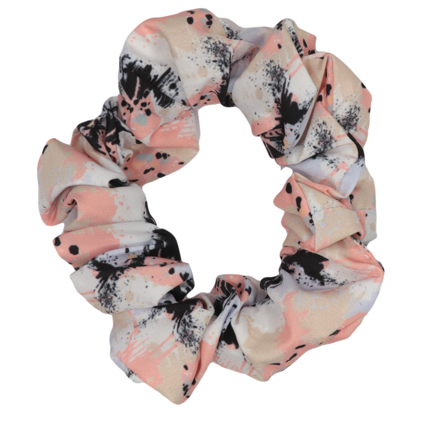 Hair Scrunchie Peach Splatter Terrazzo