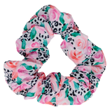 Hair Scrunchie Pretty as a Peony Flowers Leopard Print