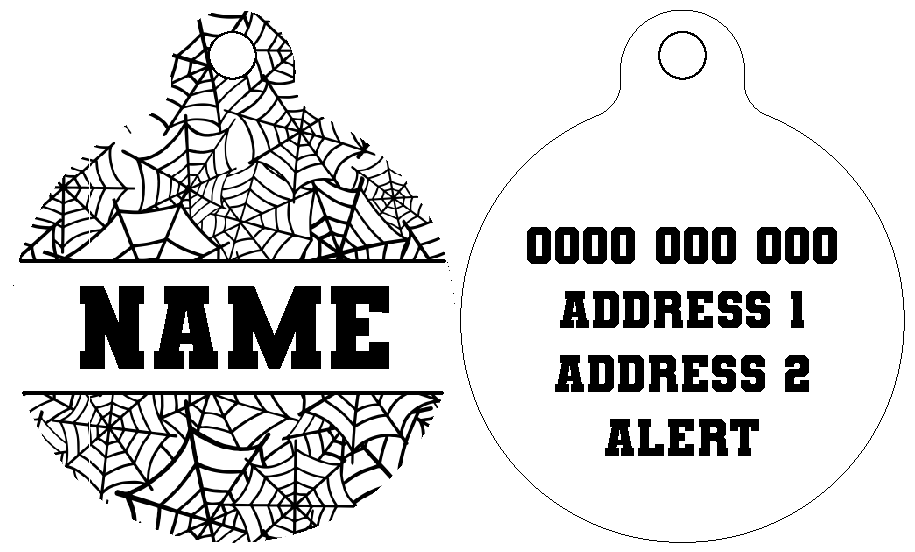 Pet ID Tag | Spider Webs