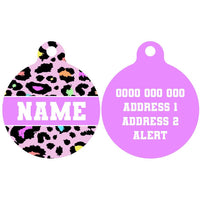 Pet ID Tag | Spotted Leopard (Pink)