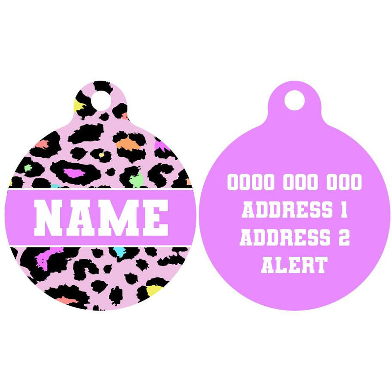 Pet ID Tag | Spotted Leopard (Pink)