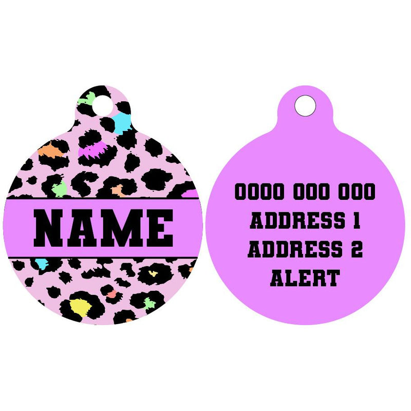Pet ID Tag | Spotted Leopard (Pink)