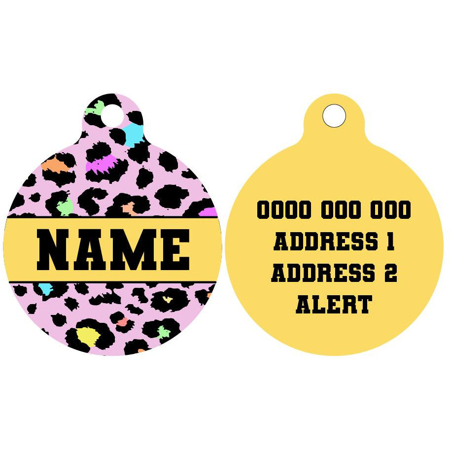 Pet ID Tag | Spotted Leopard (Yellow)