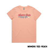 BLD LIFESTYLE CLUB TEE (Women's Sizing) (VARIOUS SIZES): "Happy Dog = Happy Life" | Peach (Digital Printing) {READY TO SHIP/FINAL SALE}