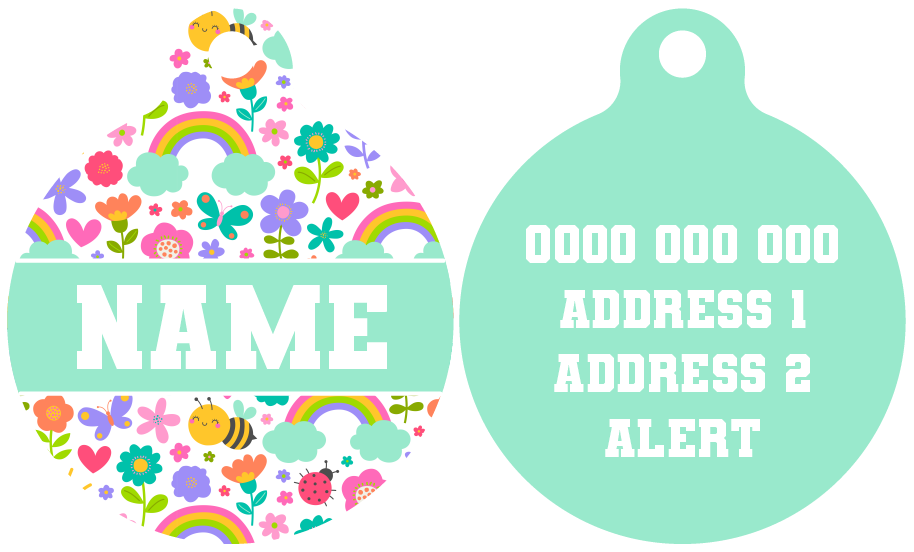 Pet ID Tag | Follow The Rainbow (Mint)