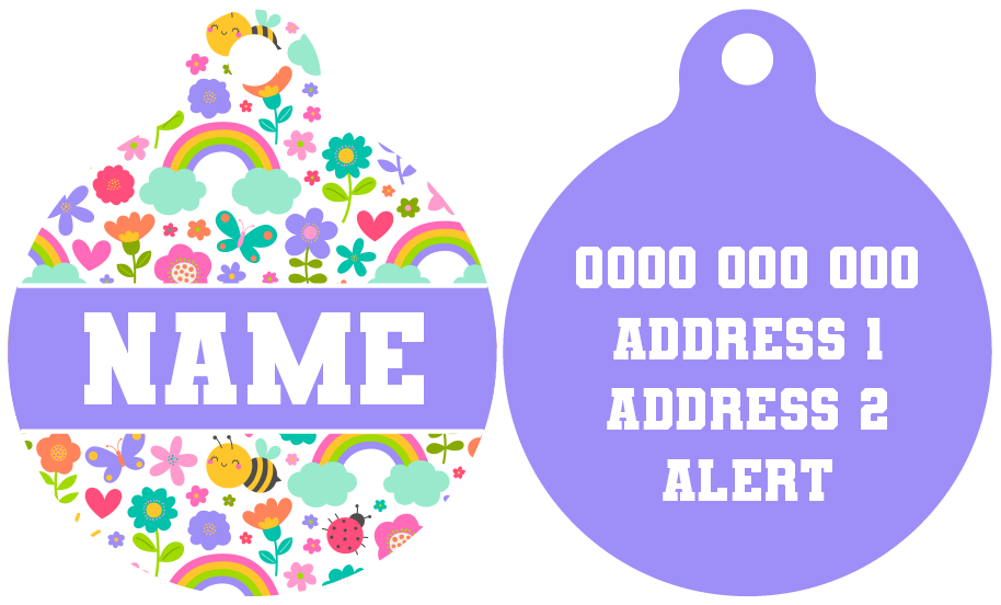Pet ID Tag | Follow The Rainbow (Purple)