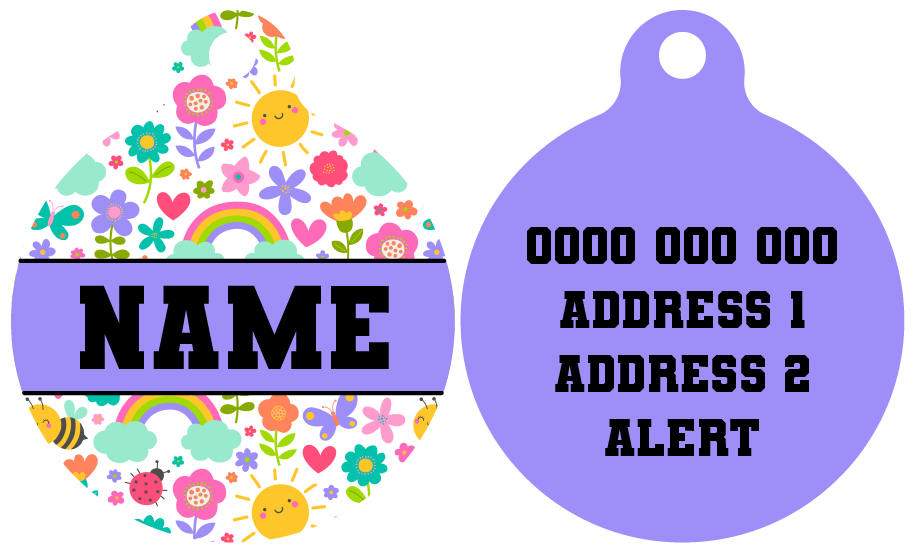 Pet ID Tag | Follow The Rainbow (Purple)