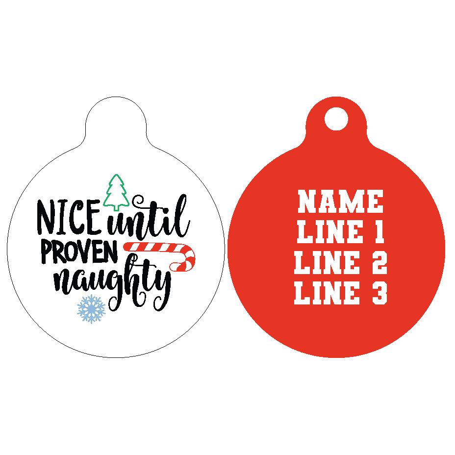 Pet ID Tag | Nice Until Proven Naughty