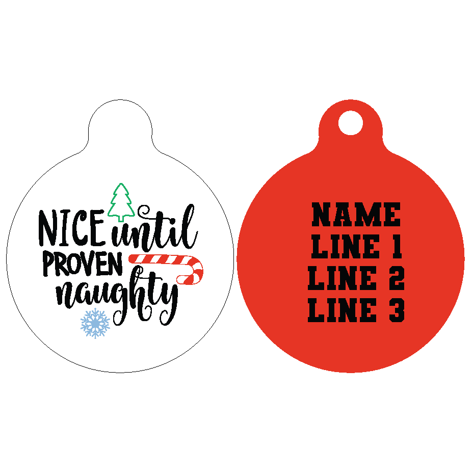 Pet ID Tag | Nice Until Proven Naughty
