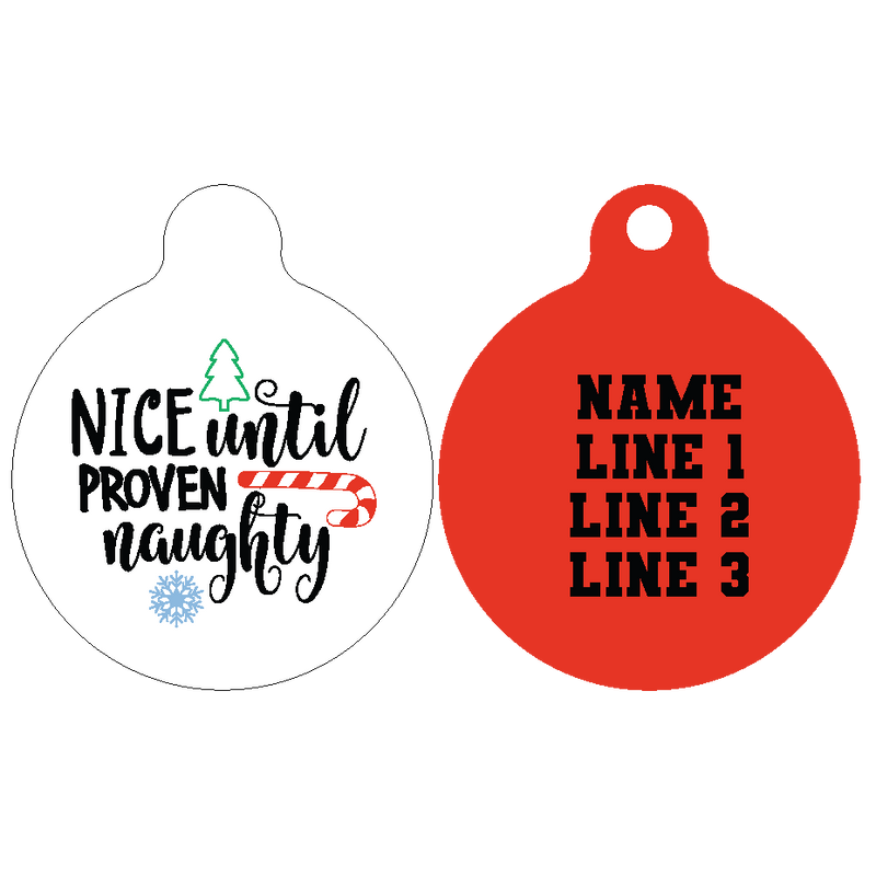 Pet ID Tag | Nice Until Proven Naughty