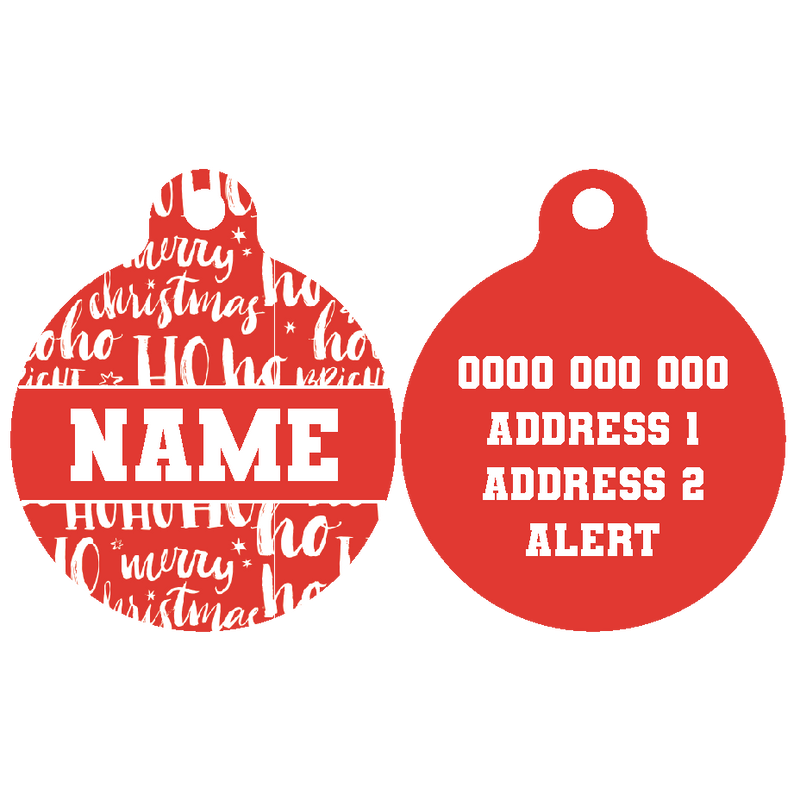 Pet ID Tag | Merry Christmas HoHoHo (Red)