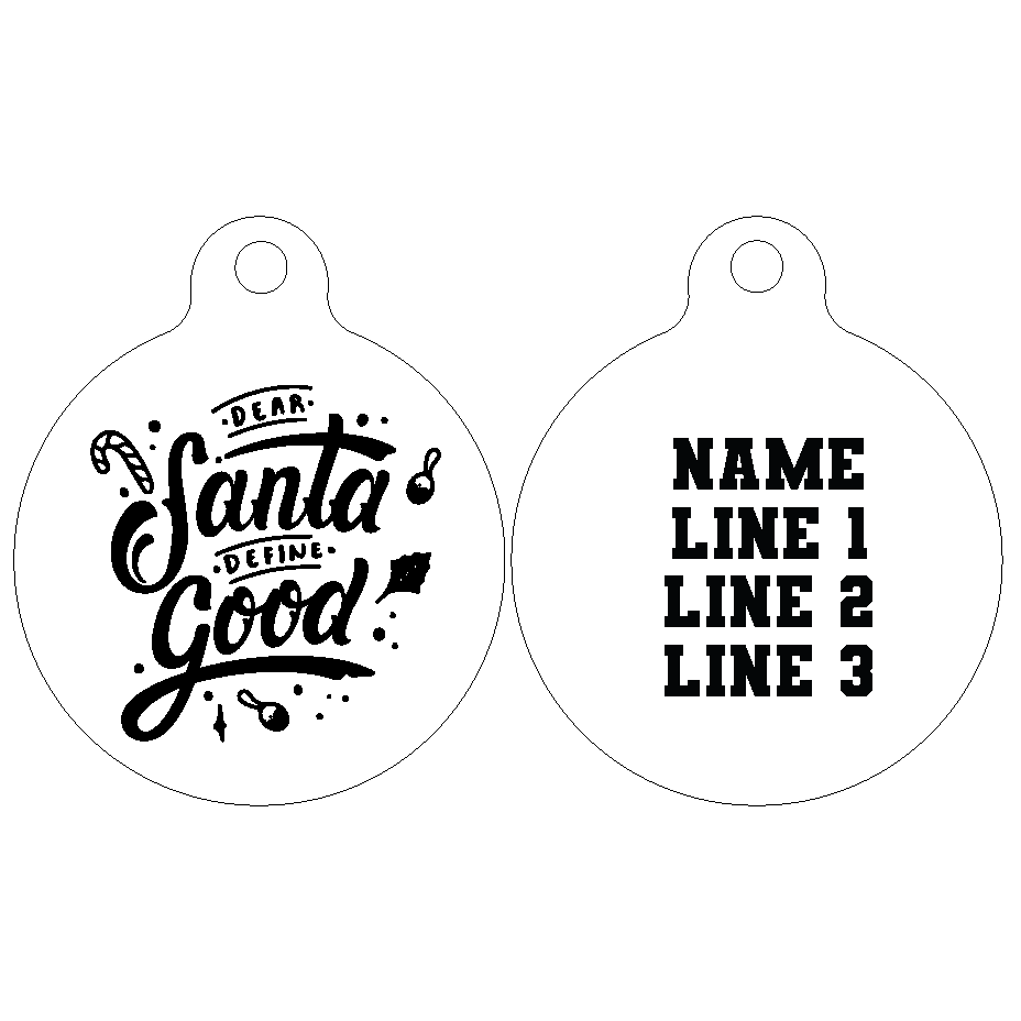 Pet ID Tag | Dear Santa, Define Good