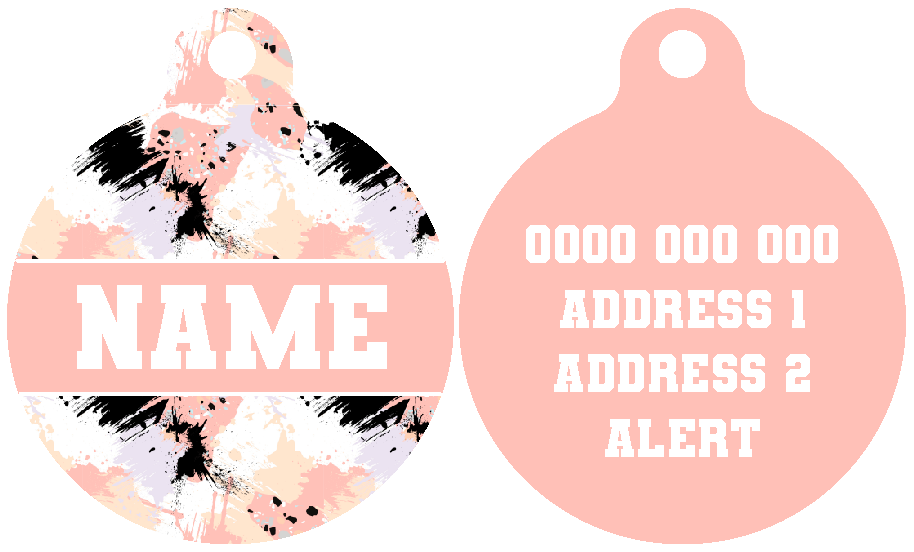 Pet ID Tag | Peach Splatter Terrazzo