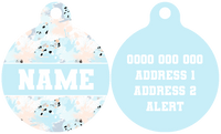 Pet ID Tag | Blue Splatter Terrazzo