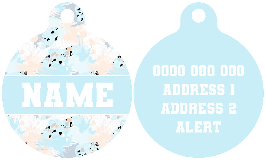 Pet ID Tag | Blue Splatter Terrazzo